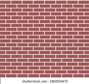 Brick wall texture. Vector illustration of red blocks pattern. Brickwork background.