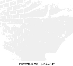 Brick wall texture for your amazing design. Stone wall in vector. Grunge background. Grain particles and dusty. Multipurpose template in grey and white colors. White texture. Overlay template.