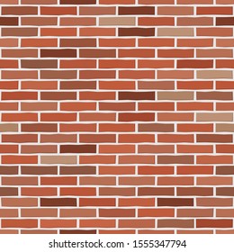 Brick wall textured wallpaper. Seamless vector pattern. Background material. Modern design. Geometric style. Stone wall. Vector seamless textured pattern. Brown and orange brick background.
