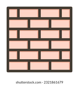 Brick Wall Thick Line Filled Colors For Personal And Commercial Use.
