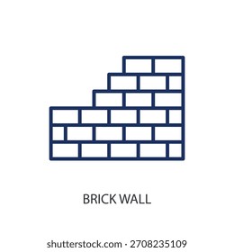 Brick wall thin line icons. Original vector illustration.