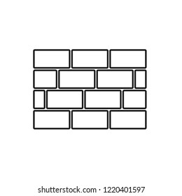 Brick wall. Thin line. Vector icon.