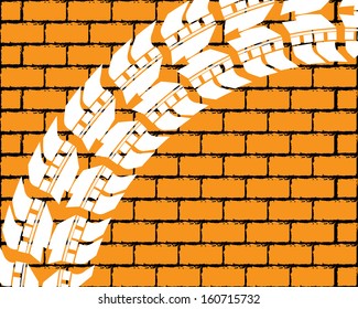 brick wall with tire design