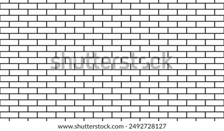 brick wall vector art simple outline design isolated white background