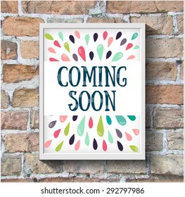 Brick wall vector background with place for your design Coming soon