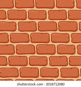 Brick wall vector cartoon seamless pattern for background, wallpaper, wrapping, packing, and backdrop.