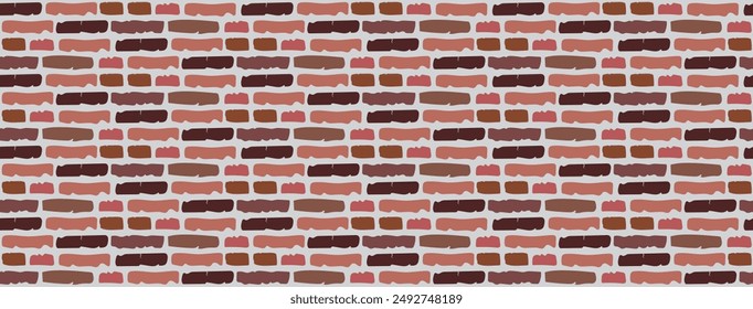 brick wall vector flat seamless pattern background