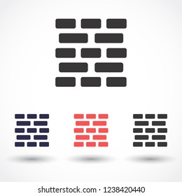 Brick wall vector icon 10 eps