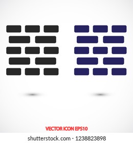 Brick wall vector icon 10 eps