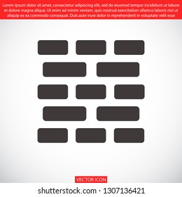 Brick wall vector icon 10 eps