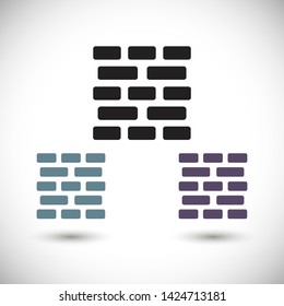Brick wall vector icon 10 eps , Lorem ipsum Flat design