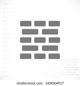 Brick wall vector icon 10 eps , Lorem ipsum Flat design