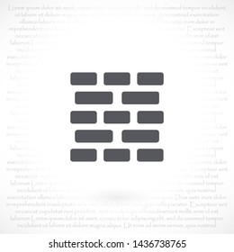 Brick wall vector icon 10 eps , Lorem ipsum Flat design