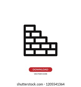 Brick wall vector icon