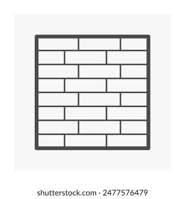 Brick wall vector icon design. Natural material to build, masonry to panels wall, fence or retainer wall, fireplace consist of texture pattern of rectangular block shape and bonded by mortar cement.