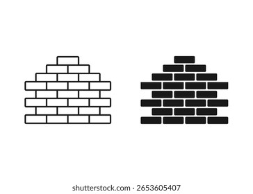 Ícone de vetor de parede de tijolo. Ilustração isolada em fundo branco para design gráfico e da Web.