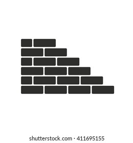 Brick wall   vector icon. Illustration isolated on white  background for graphic and web design.