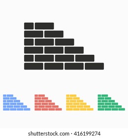 Brick wall  vector icon. Illustration isolated on white  background for graphic and web design.