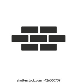 Brick wall   vector icon. Illustration isolated on white  background for graphic and web design.