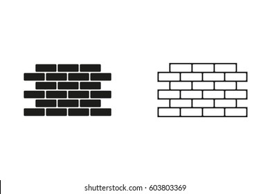 Brick wall vector icon. Illustration isolated for graphic and web design.