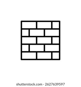 ícone de vetor de parede de tijolo no estilo de linha. sobre fundo branco. ilustração de vetor