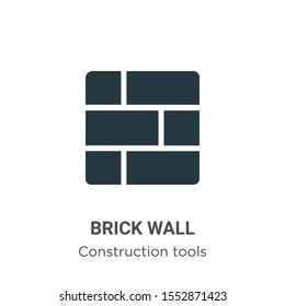 Brick wall vector icon on white background. Flat vector brick wall icon symbol sign from modern construction tools collection for mobile concept and web apps design.