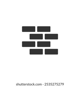 Ícone de vetor de parede de tijolo no fundo branco. Sinal de símbolo de ícone de parede de tijolo de vetor plano da coleção de ferramentas de construção moderna para conceito móvel e design de aplicativos Web.