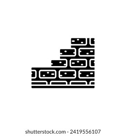 icono del vector de pared de ladrillo. estilo sólido de icono inmobiliario. uso perfecto para logotipo, presentación, sitio web y más. diseño de iconos moderno estilo glifo