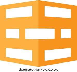 Brick wall vector illustration. 
4 color variations included (blue, orange, brown, green). 
Could be used as an icon or a logo for companies, apps, and websites.