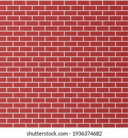 Brick wall vector illustration. Editable red brick wall pattern.