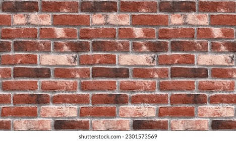 Brick wall. Vector illustration of a realistic red brick wall. Brickwork.