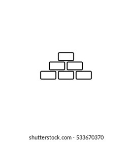 brick wall vector outline icon, can be used for weband mobile design