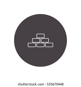 brick wall vector outline icon, can be used for weband mobile design