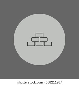 brick wall vector outline icon, can be used for weband mobile design