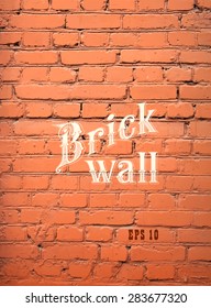 Brick wall  vector pattern. Red brick wall illustration background.