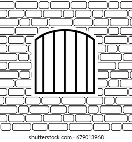 Brick wall vector. prison. lattice 