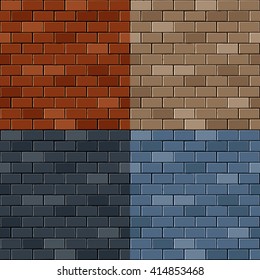 Brick wall vector seamless pattern cartoon style