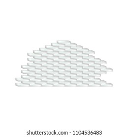 Brick wall in white design