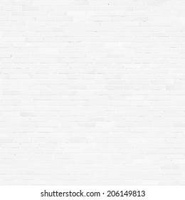 Brick Wall, White Relief Texture With Shadow, Vector Background Illustration
