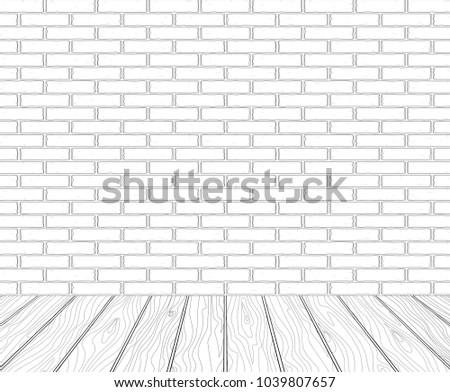 Brick Wall Wooden Floor Architectural Background Stock Image