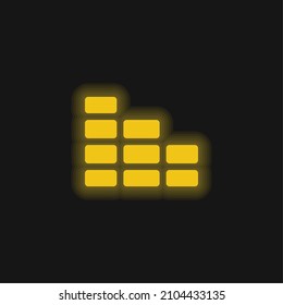 Brick Wall yellow glowing neon icon