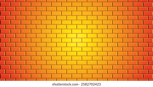 brick wall yellow light background vector design illustration