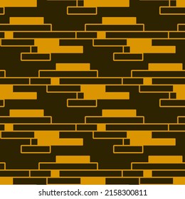 Pared de ladrillo amarillo sobre un patrón ininterrumpido oscuro, fondo para la decoración de diseño eps 10 ilustración vectorial