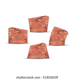 brick walls in color-vector drawing