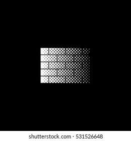 brick - white vector icon ; halftone illustration