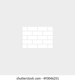 brick - white vector  icon with shadow