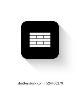 brick - white vector  icon with shadow