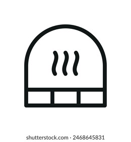 Brick wood stove isolated icon, stone wood-burning oven vector symbol with editable stroke