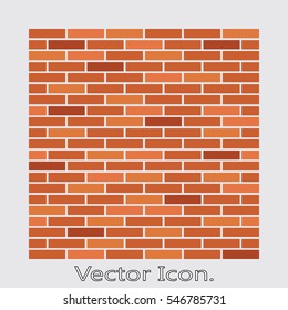 Brick work Icon isolated of flat style. Vector illustration. svg