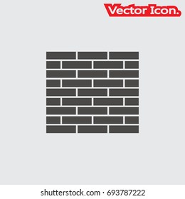 Brick work icon isolated sign symbol and flat style for app, web and digital design. Vector illustration.